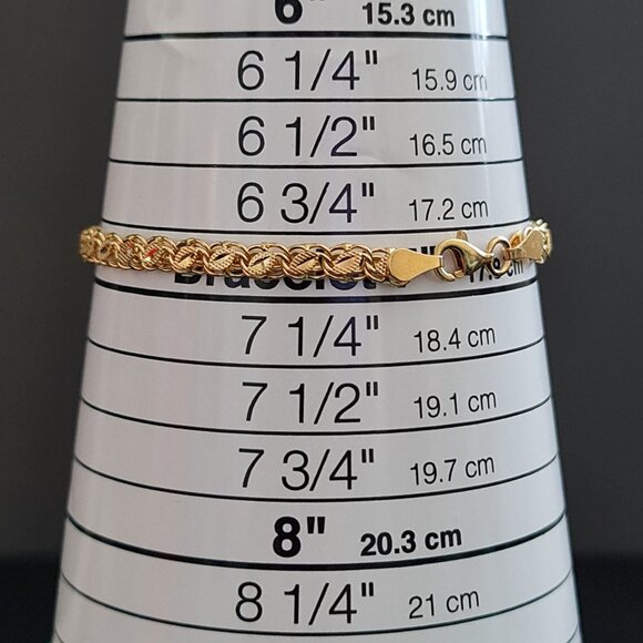 18k gold bracelet damascus style  real gold - Picture 14 of 16